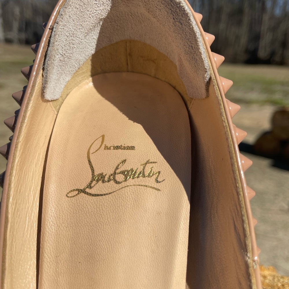 Christian Louboutin Studded Tan Heels - Picture 11 of 11